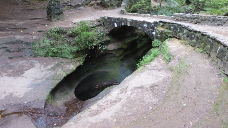 Plunge pit beneath bridge, Old Man's Cave Trail, Hocking Hills State Park