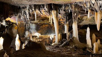 Ohio Caverns decorated wide passage
