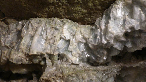 Thickness of crystal deposits, Crystal Cave, South Bass Island, Ohio.