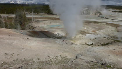 Erupting geyser, Norris, Yellowstone National Park, Wyoming.pting geyser, 