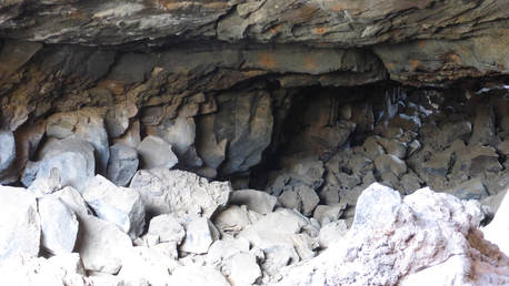Collapse blocks in lava tube