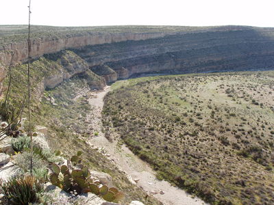 Canyon wall cut, Guadalupe Mountains, New Mexico.